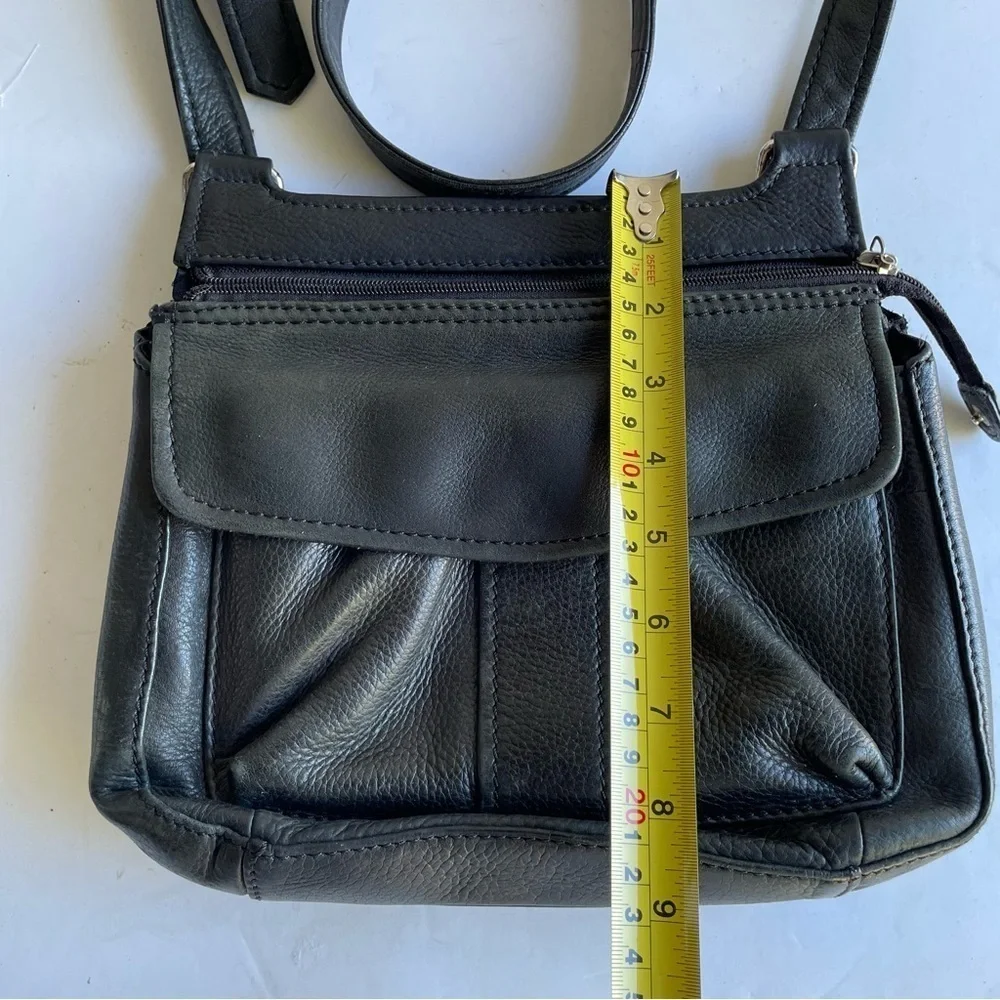 FOSSIL Purse Classic Black Vintage Pebbled Leather Crossbody Shoulder Bag 75082 - Picture 11 of 15